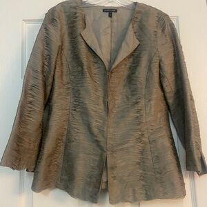 Eileen Fisher Ripple Bindu Silk Textured Natural Beige Jacket X-Small